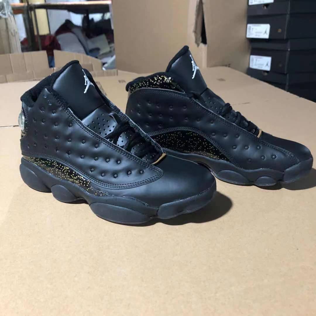 New 2021 Air Jordan 13 Black Gold Shoes - Click Image to Close